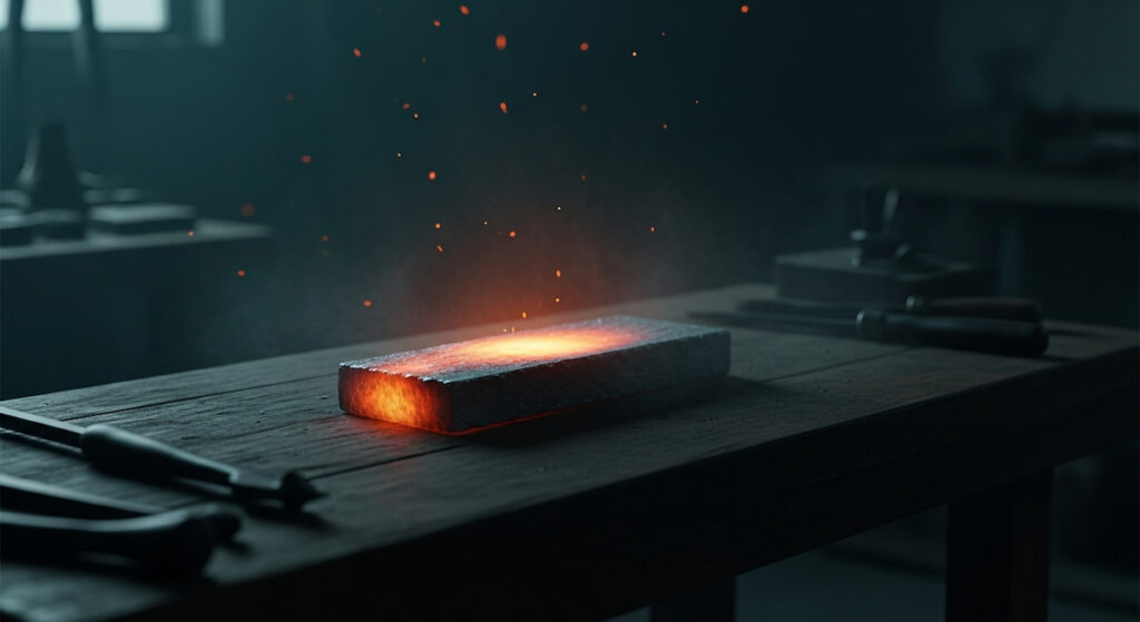 何を聞けばいいかわからない理由：熟成を待つ鉄のような問いのイメージ