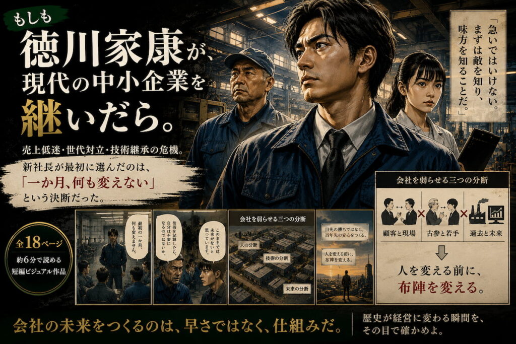 １巻：もしも徳川家康が、現代の中小企業を継いだらイメージ画像